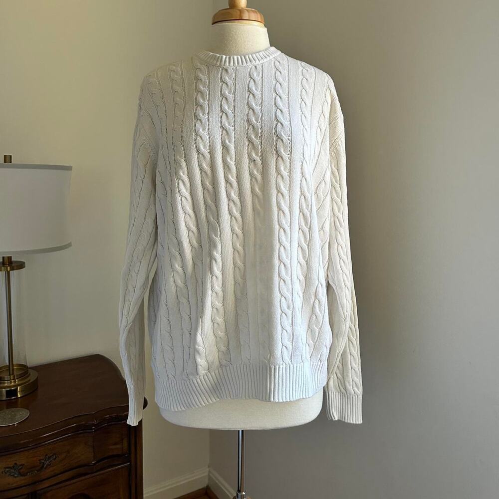 Vintage white cotton crew sweater